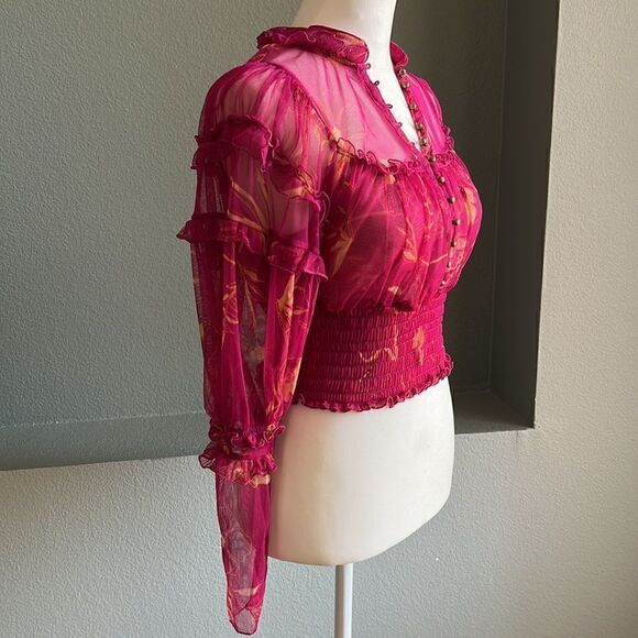 NWT Free People Time For Shine Cropped Blouse - Picture 3 of 8